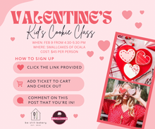 Load image into Gallery viewer, Kids Valentine’s Cookie Decorating Class 2/9/24
