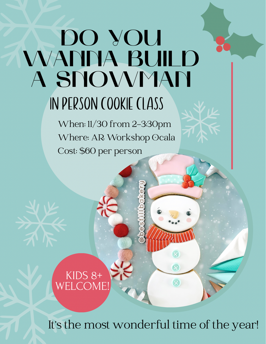 Do You Wanna Build a Snowman (in person cookie class 11/30)