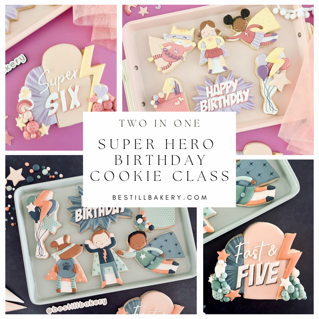 Two in One Super Hero Birthday Online Cookie Class (Intermediate)